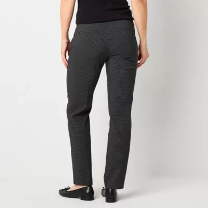 Liz Claiborne Lisa Womens Straight Mid Rise Pull-On Pant