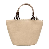 London Fog Straw With Wide Braided Tote Bag