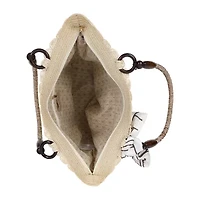 London Fog Straw With Wide Braided Tote Bag