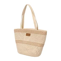 London Fog Woven Straw With Hat Set Tote Bag