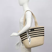 London Fog Straw Tote Bag