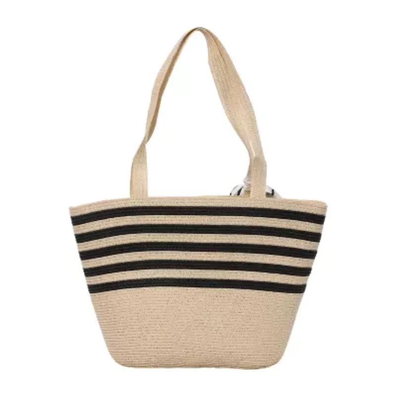 London Fog Straw Tote Bag