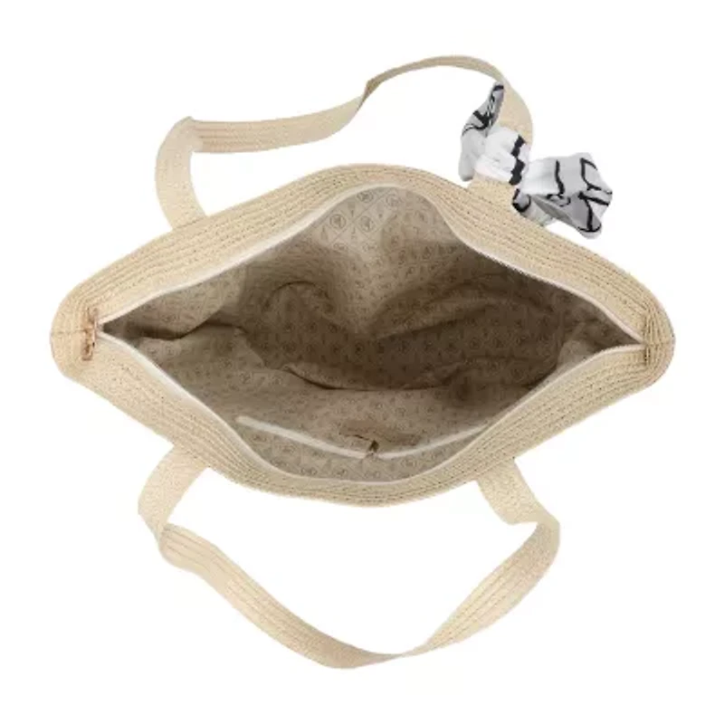 London Fog Straw Tote Bag