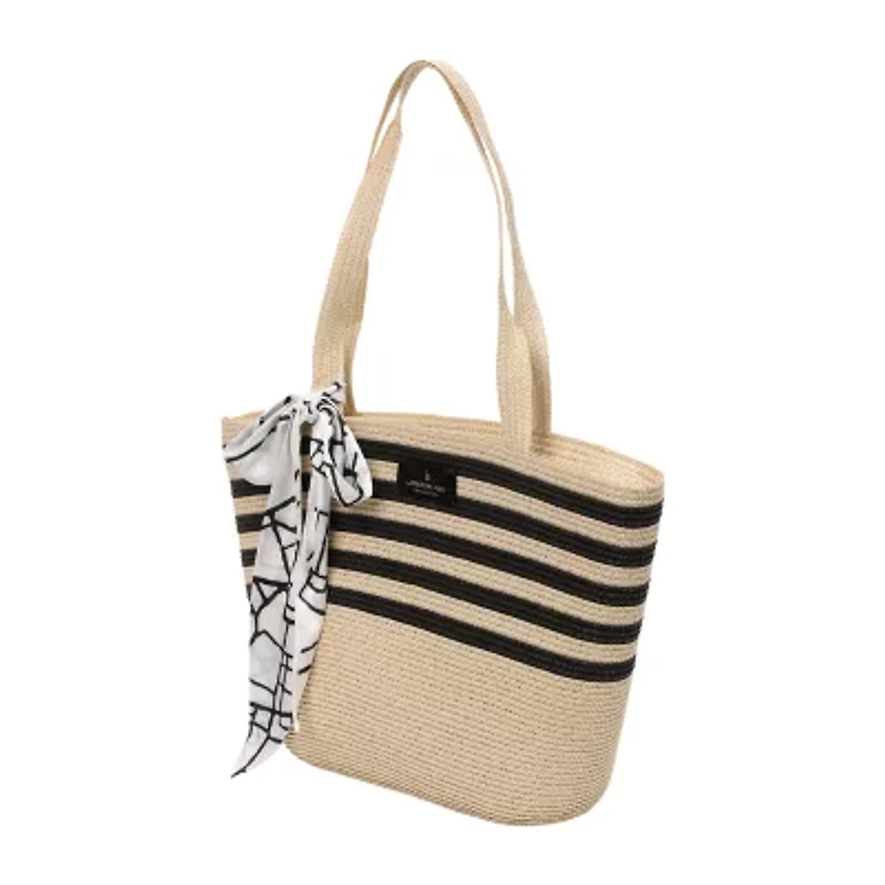 London Fog Straw Tote Bag