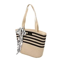 London Fog Straw Tote Bag