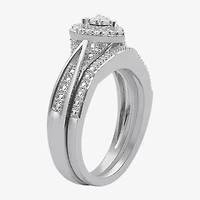 (I, I2) Womens 1/5 CT. Lab Grown White Diamond Sterling Silver Heart Bridal Set