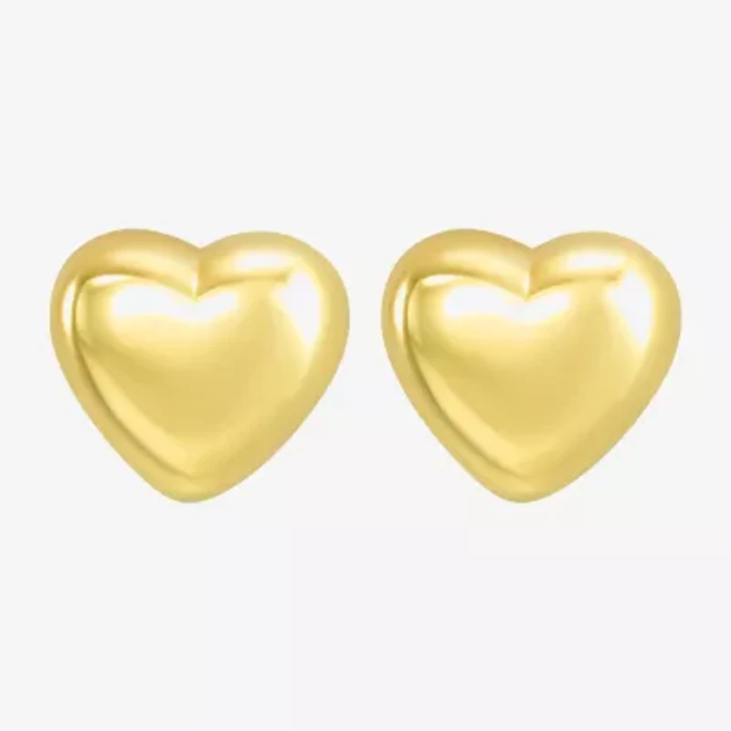 Gold Addiction 10K Gold 8.5mm Heart Stud Earrings