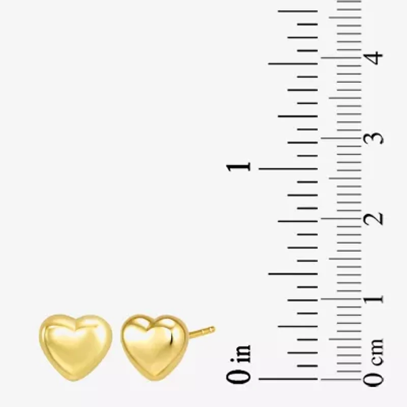 Gold Addiction 10K Gold 8.5mm Heart Stud Earrings