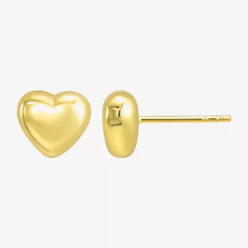Gold Addiction 10K Gold 8.5mm Heart Stud Earrings