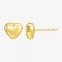 Gold Addiction 10K Gold 8.5mm Heart Stud Earrings