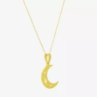 Gold Addiction Womens 10K Gold Moon 18 Inch Pendant Necklace