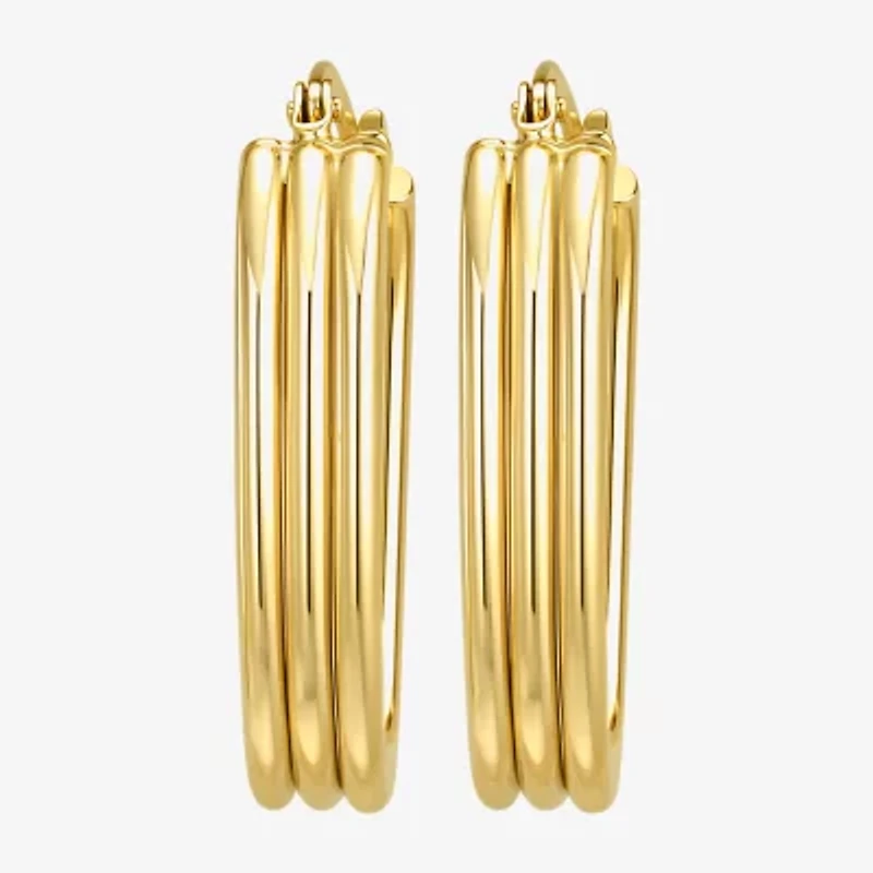 Gold Addiction Womens 10K Gold Hoop Earrings