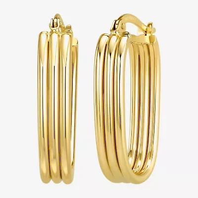Gold Addiction Womens 10K Gold Hoop Earrings