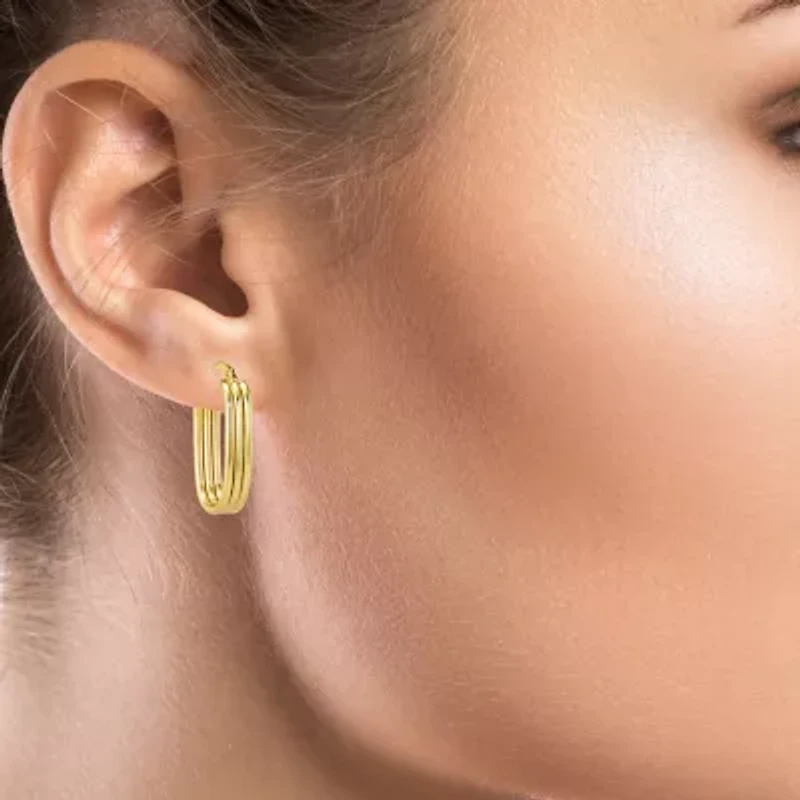 Gold Addiction Womens 10K Gold Hoop Earrings
