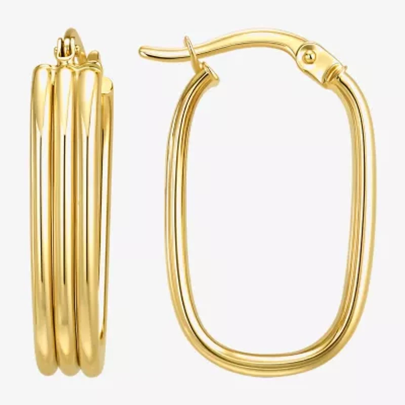 Gold Addiction Womens 10K Gold Hoop Earrings