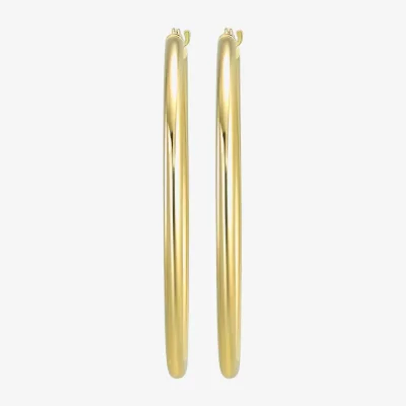 Womens 10K Gold 40mm Hoop Earrings