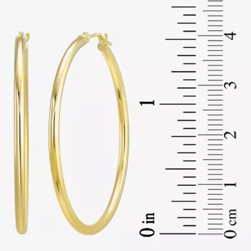 Womens 10K Gold 40mm Hoop Earrings