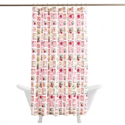 Home Expressions Stamps & Berries Shower Curtain