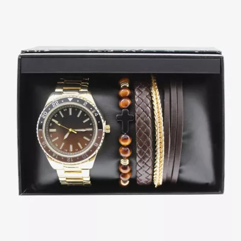 Geneva Mens Two Tone 5-pc. Watch Boxed Set Mac7159jc