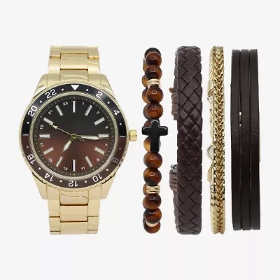 Geneva Mens Two Tone 5-pc. Watch Boxed Set Mac7159jc