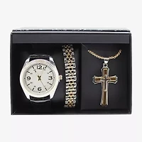 Geneva Mens Black 3-pc. Watch Boxed Set Mac7158jc