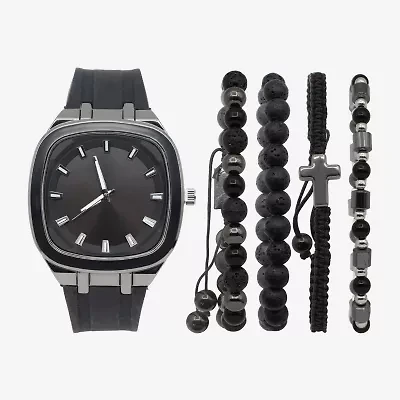 Geneva Mens Black 5-pc. Watch Boxed Set Mac7162jc