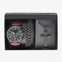 Geneva Mens Brown 3-pc. Watch Boxed Set Mac7160jc