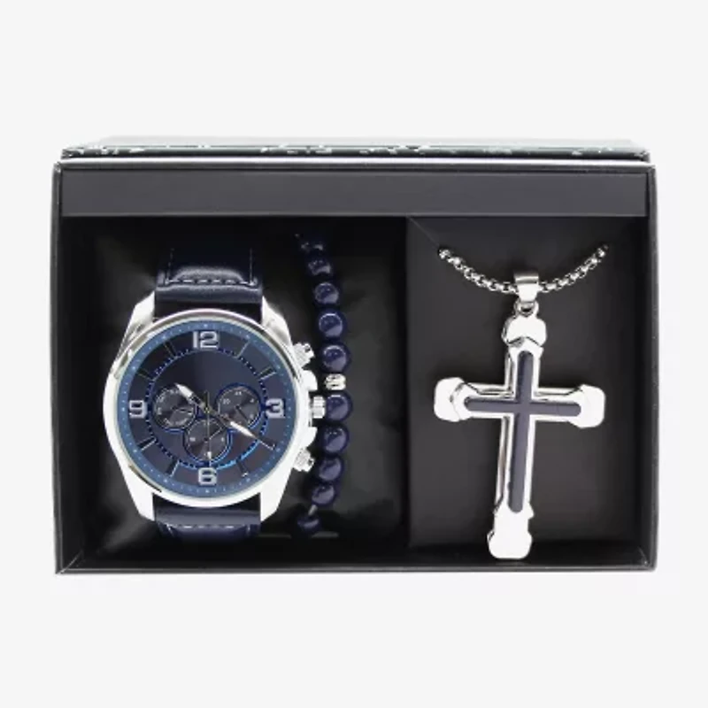 Geneva Mens Blue 3-pc. Watch Boxed Set Mac7161jc