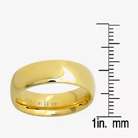 Steeltime Mens 6MM 18K Gold Over Stainless Steel Band