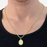 Steeltime Lady Of Guadalupe Mens 18K Gold Over Stainless Steel Oval Hypoallergenic 18 Inch Pendant Necklace