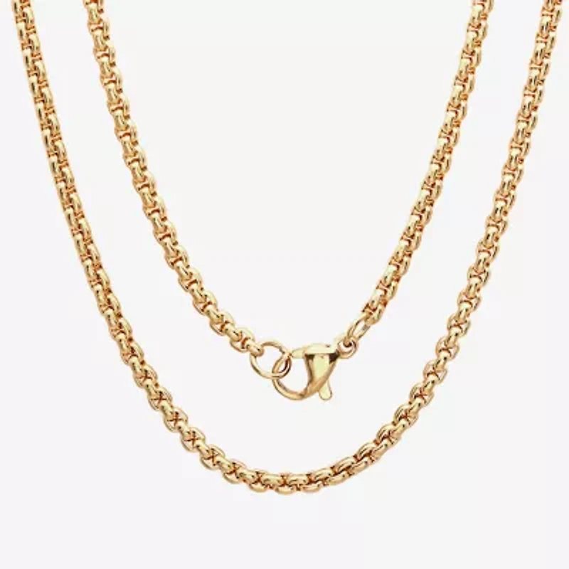 Steeltime Mens 18K Gold over Stainless Steel Cruifix Cross Pendant Necklace