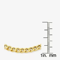 Made In Italy Womens 14K Gold Over Silver 10 Inch Hollow Curb Ankle Bracelet