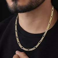 Made In Italy Womens 14K Gold Over Silver 18 Inch Figaro Chain Necklace