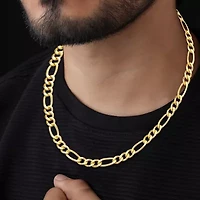 Made Italy Womens 14K Gold Over Silver 18 Inch Figaro Chain Necklace