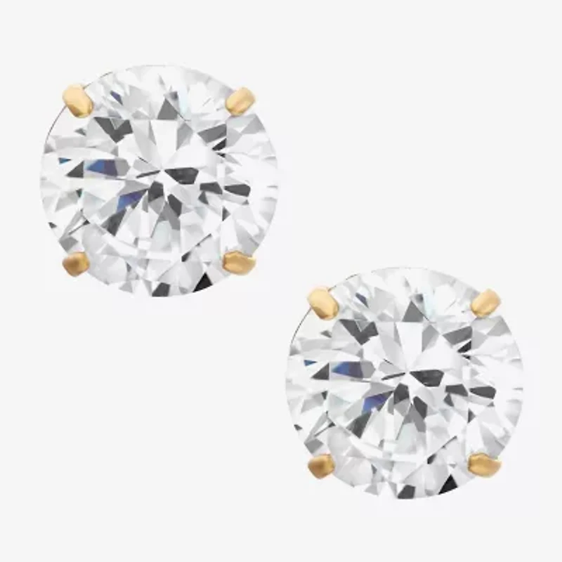DiamonArt® 1 1/2 CT. T.W. White Cubic Zirconia 10K Gold Over Silver Round Stud Earrings
