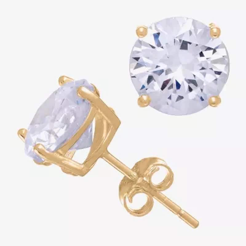 DiamonArt® 1 1/2 CT. T.W. White Cubic Zirconia 10K Gold Over Silver Round Stud Earrings
