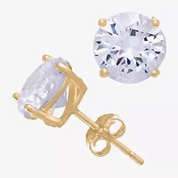 DiamonArt® 1 1/2 CT. T.W. White Cubic Zirconia 10K Gold Over Silver Round Stud Earrings
