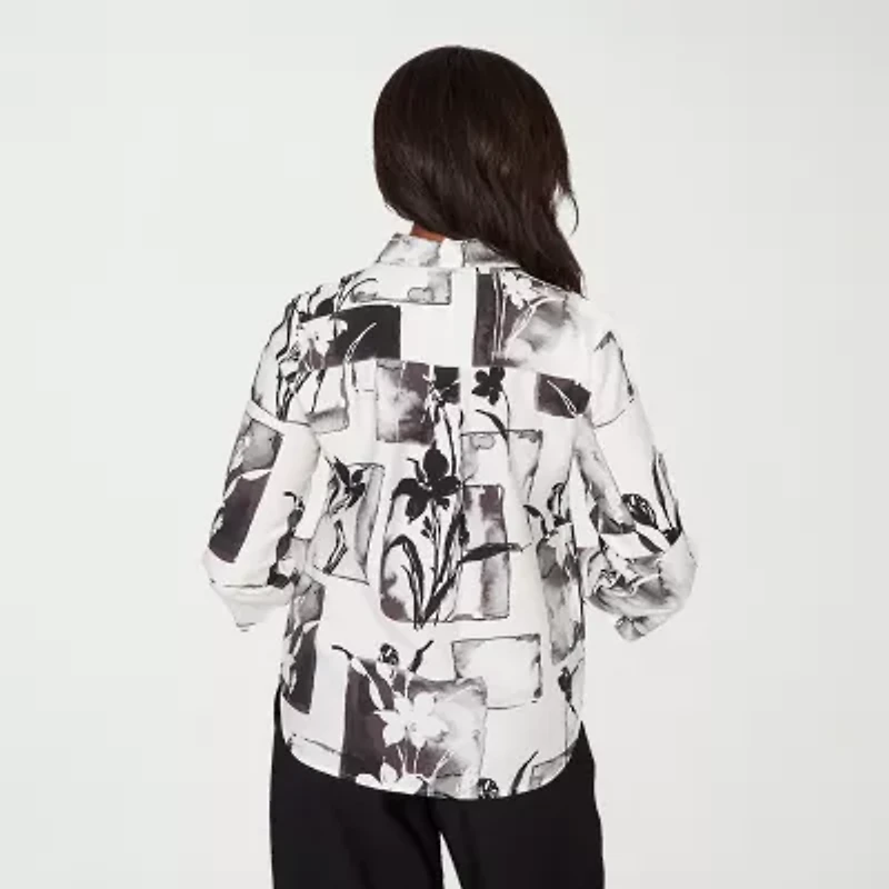 Alfred Dunner Womens 3/4 Sleeve Blouse