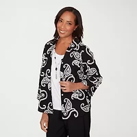 Alfred Dunner Womens 3/4 Sleeve Embroidered Blouse