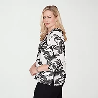 Alfred Dunner Crowd Pleaser Womens Crew Neck 3/4 Sleeve T-Shirt