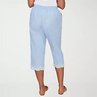 Alfred Dunner Caribbean Blues Womens Misses Short Straight Capri Pant