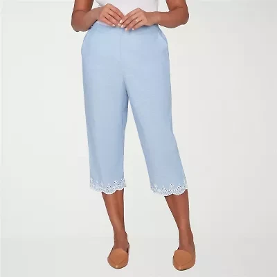 Alfred Dunner Caribbean Blues Womens Misses Short Straight Capri Pant
