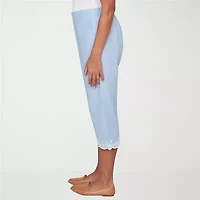 Alfred Dunner Caribbean Blues Womens Misses Short Straight Capri Pant