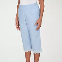 Alfred Dunner Caribbean Blues Womens Misses Short Straight Capri Pant