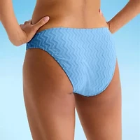 Arizona Womens Lined Textured Chevron Juniors Hipster Bikini Swimsuit Bottom