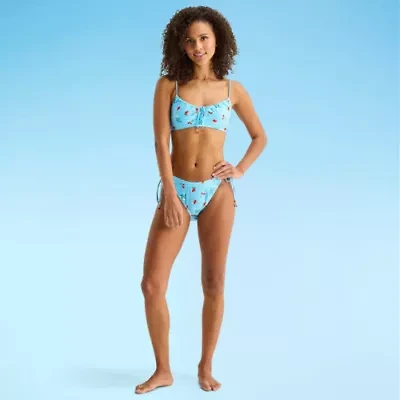 Arizona Womens Adjustable Straps Gingham Juniors Bralette Bikini Swimsuit Top