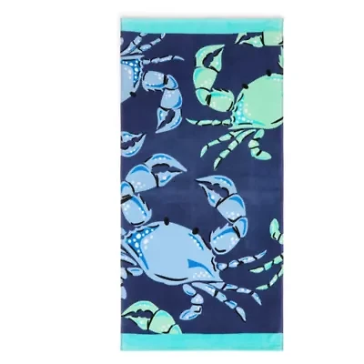 Outdoor Oasis Crab Print Beach Towel