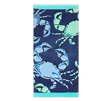 Outdoor Oasis Crab Print Beach Towel