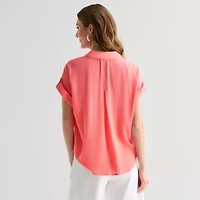 Liz Claiborne Womens Short Sleeve Blouse