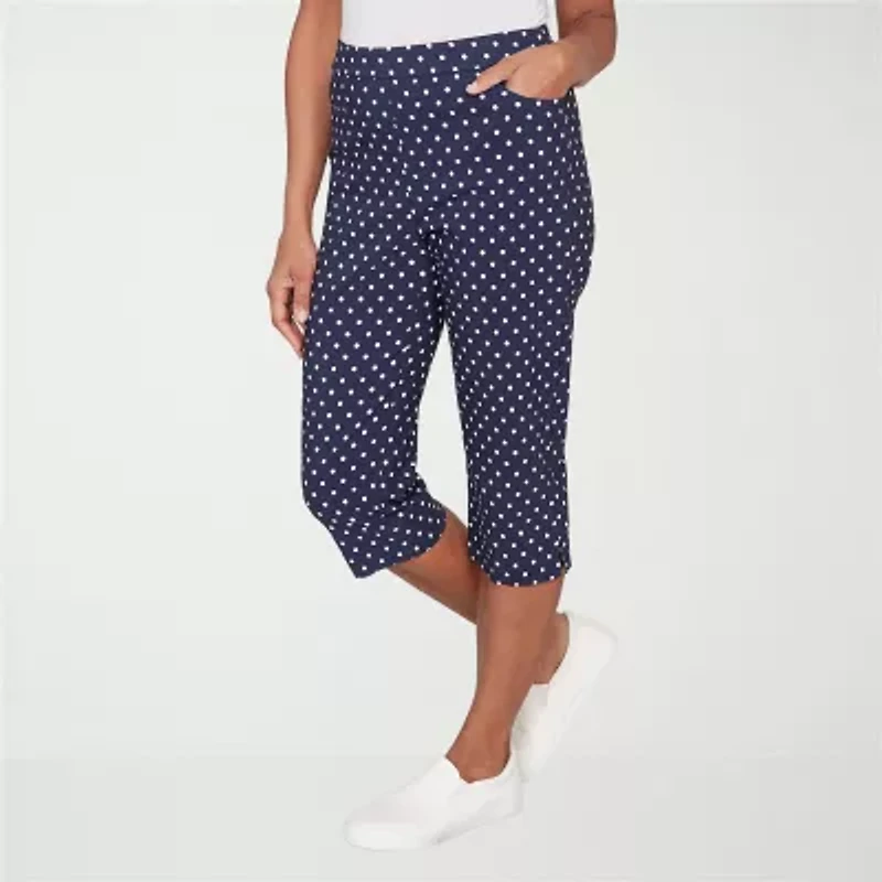 Alfred Dunner Port Side Womens Straight Capri Pant